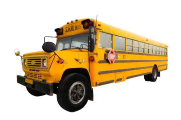 a yellow school bus on a white background