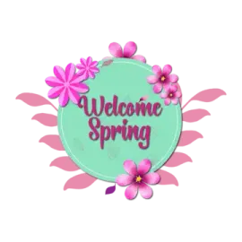 welcome spring with pink flowers