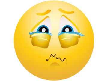a yellow smiley face with blue eyes