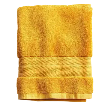 a yellow towel on a white background