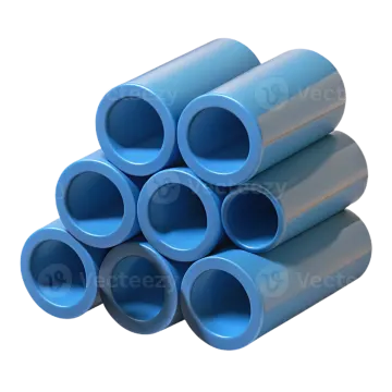 a pile of blue plastic pipes