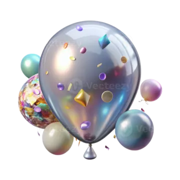 a bunch of balloons on a white background