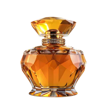 a bottle of perfume on a white background
