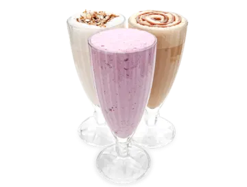 two glasses of milkshak