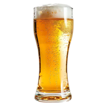 a glass of beer on a white background