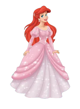 the little mermaid princess in her pink dress