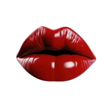 a red lipstick on a white background
