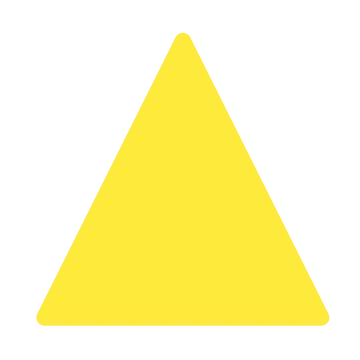 an orange triangle with a white background
