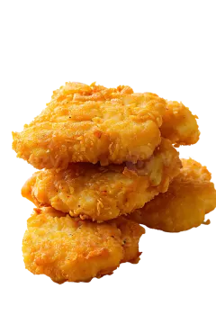 fried chicken nus on a white background