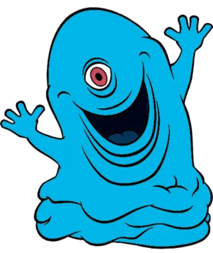 an image of a blue cartoon character
