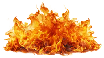 a fire on a white background
