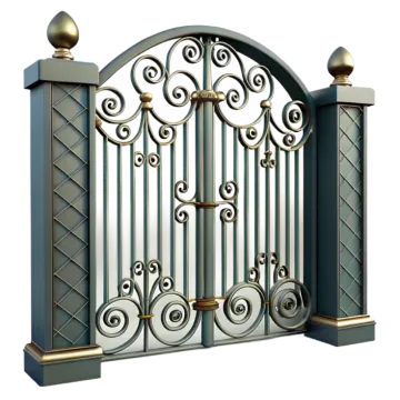 a metal gate with an ornate design