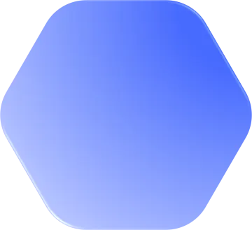 a blue hexagon on white background