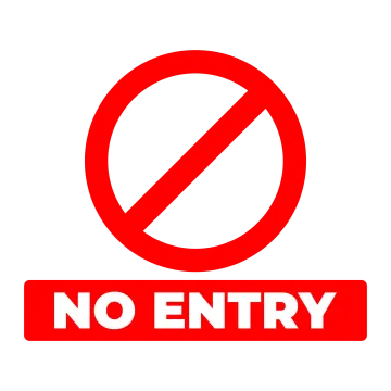 a no entry sign on a white background
