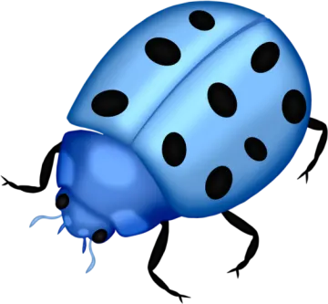 a blue lady bug with black spots