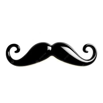 a black mustache on a white background