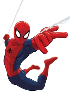 a drawing of spiderman flying through the air