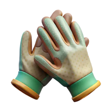 a pair of gardening gloves on a white background