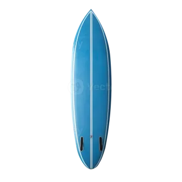 a blue surfboard on a white background