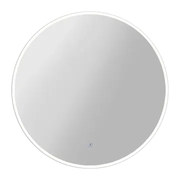 a round mirror on a white background
