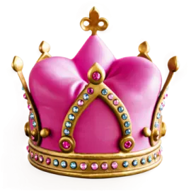 a pink crown with jewels on it