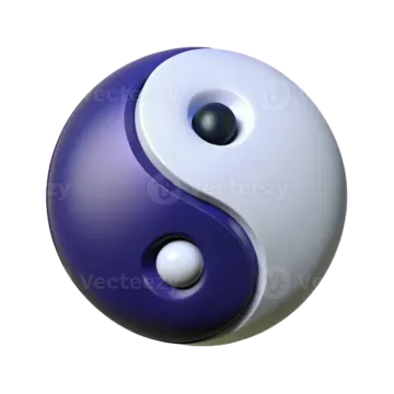 a blue and white yin symbol