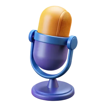 a microphone on a white background