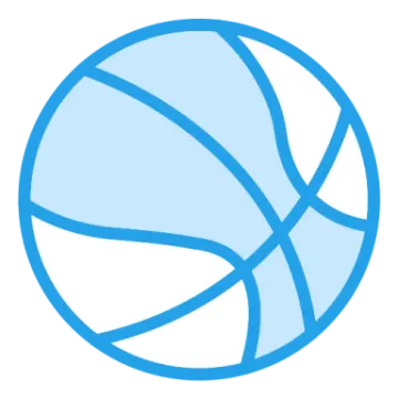 a blue basketball ball on a white background