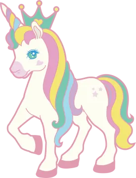 a unicorn with a crown on it's head