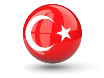 a red ball with the flag of turkey