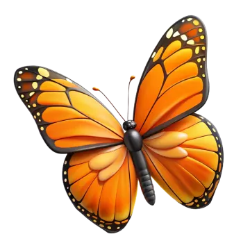 a monarch butterfly on a white background