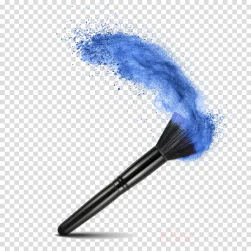 a blue powder explosion on a white background