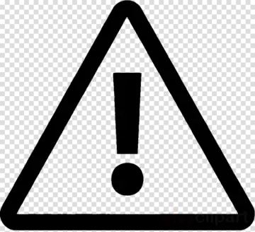 a black and white warning sign on a transparent background