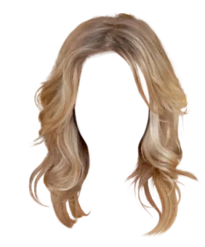 a woman with long blonde hair on her head