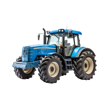 a blue tractor on a white background
