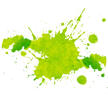 a green paint splash on a white background