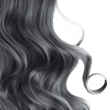 a woman with long grey hair
