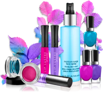a variety of nail polishes and cosmetics products