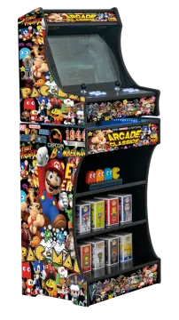 an arcade machine with a bunch of video games