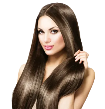 a woman with long brown hair