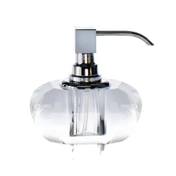 glass soap dispenser with chrome finish