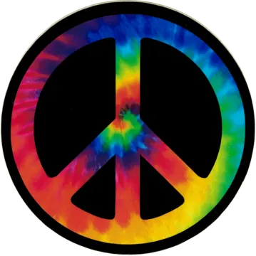 a peace sign with a tie dye effect