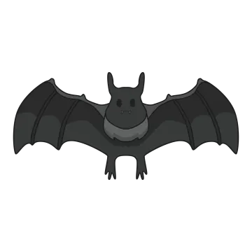 a black bat on a white background