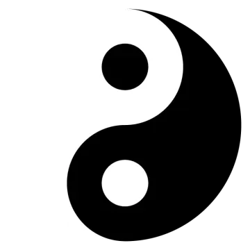 a black and white yin symbol