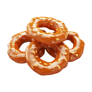 three glazed donuts on a white background