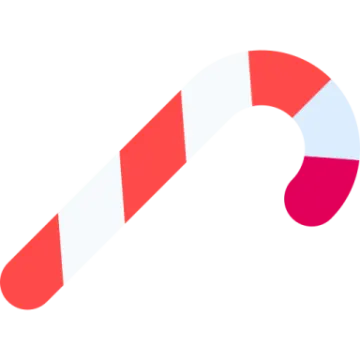 a candy cane with red and white stripes