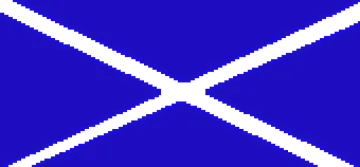 a white cross on a blue background