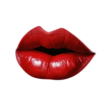 a red lipstick on a white background