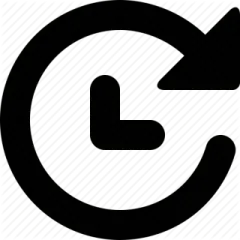 a black and white icon with an arrow pointing up
