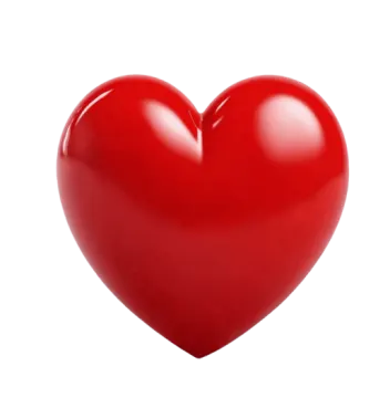 a red heart on a white background